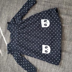 Infant Carter's B&W Polkadot Panda Dress 18M